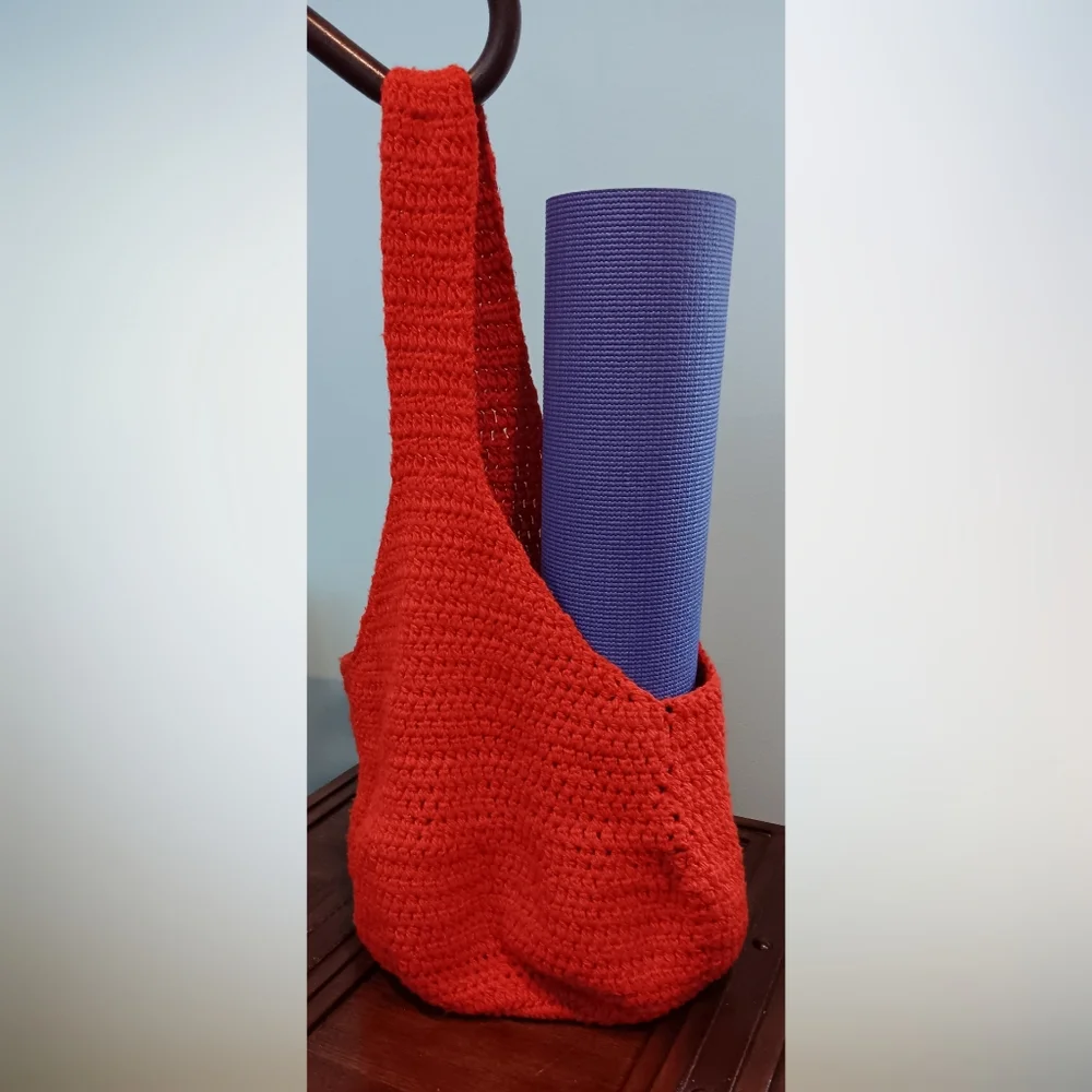 Knit Crochet Women's Hobo Bag Tangerine